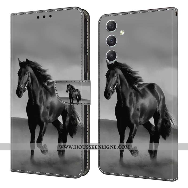 Housse Samsung Galaxy A15 Cheval Noir