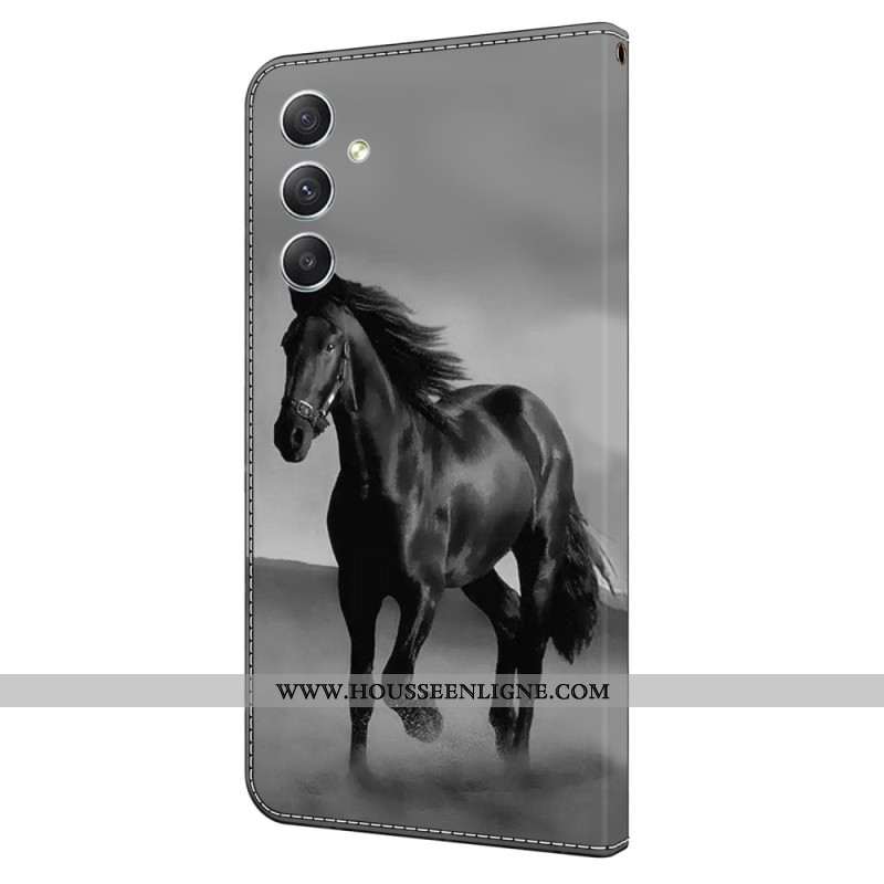 Housse Samsung Galaxy A15 Cheval Noir