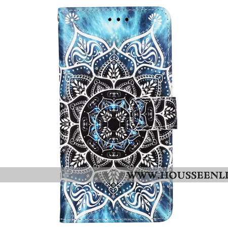 Housse Samsung Galaxy A15 Fleur Mandala à Lanière