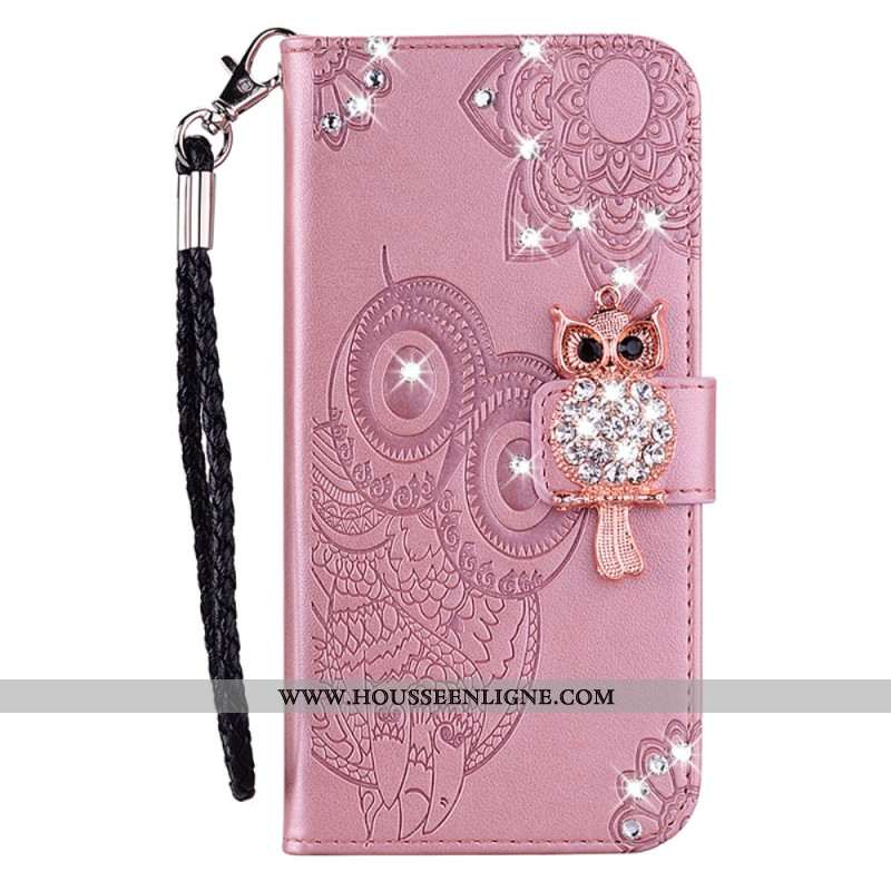 Housse Samsung Galaxy A15 Hibou Mandala et Breloque