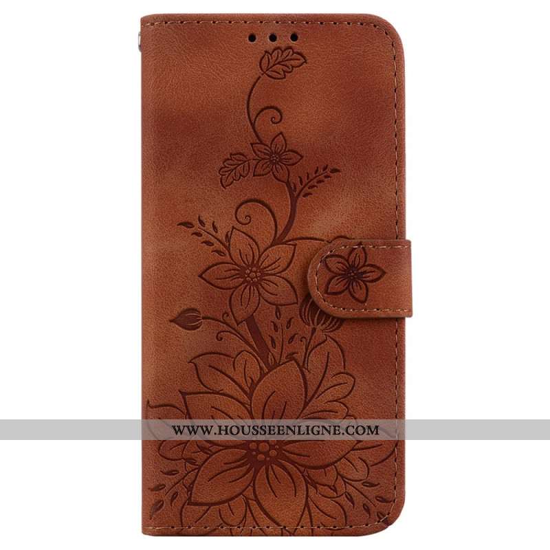 Housse Samsung Galaxy A15 Motif Floral à Lanière