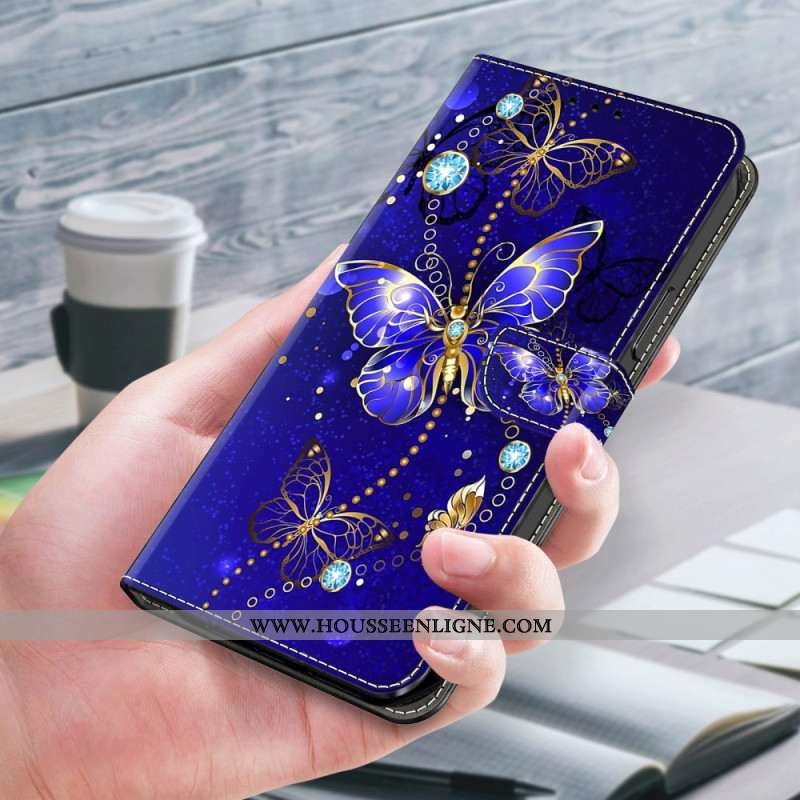 Housse Samsung Galaxy A15 Papillon Diamant