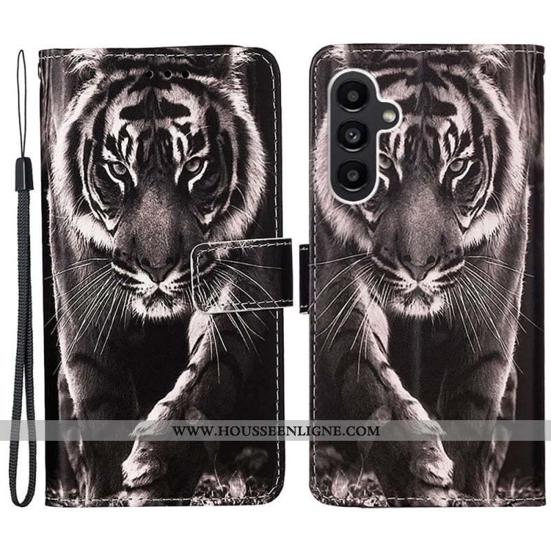 Housse Samsung Galaxy A15 Tigre à Lanière