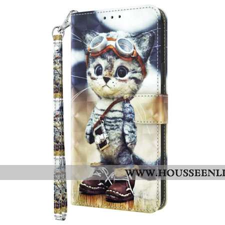 Housse Samsung Galaxy A16 4G / 5G Chat Aviateur à Lanière