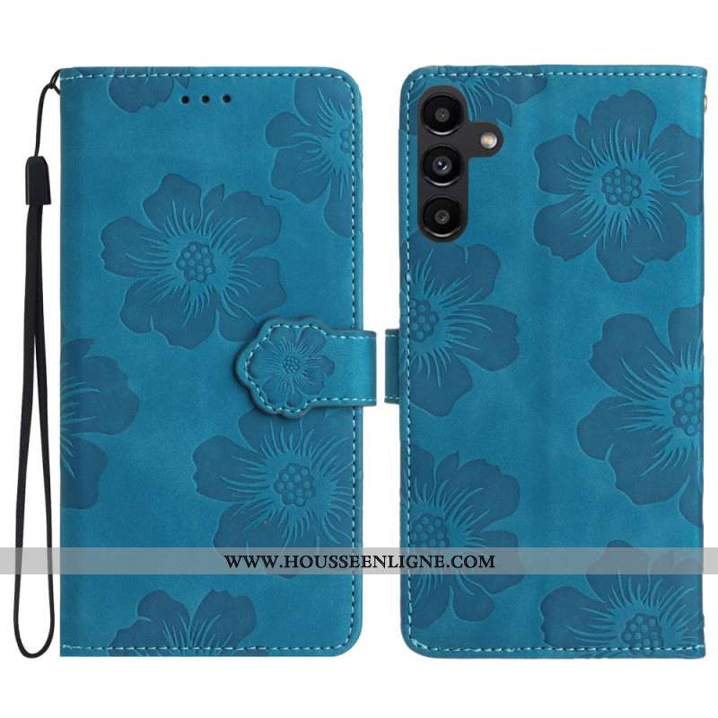 Housse Samsung Galaxy A16 4G / 5G Design Floral à Lanière