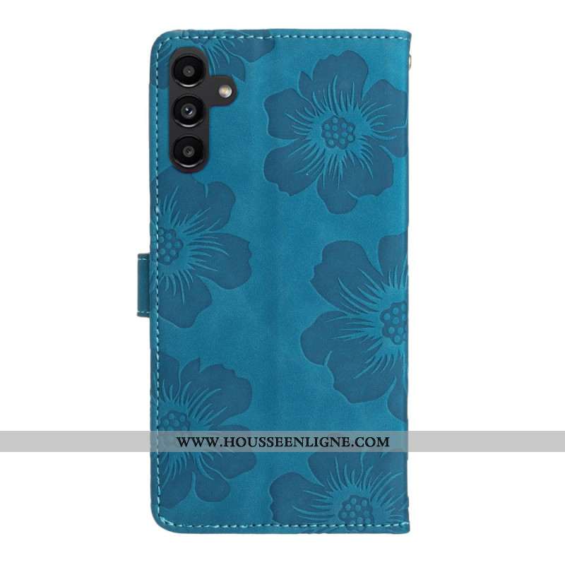 Housse Samsung Galaxy A16 4G / 5G Design Floral à Lanière