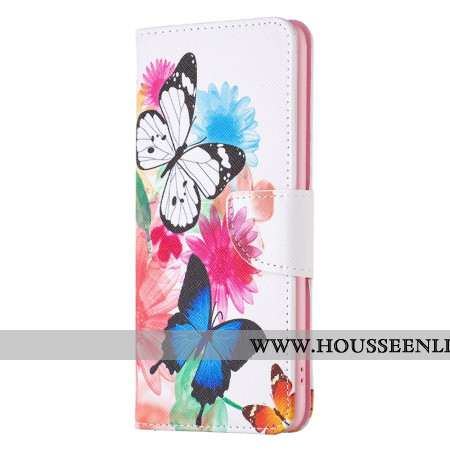 Housse Samsung Galaxy A16 4G / 5G Deux Papillons Aquarelle