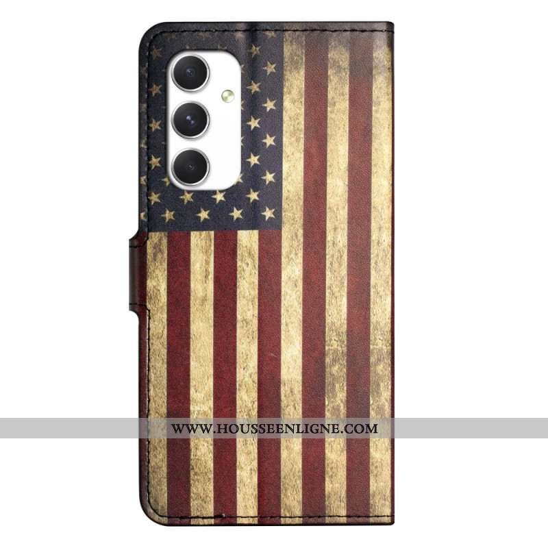 Housse Samsung Galaxy A16 4G / 5G Drapeau Américain Vintage