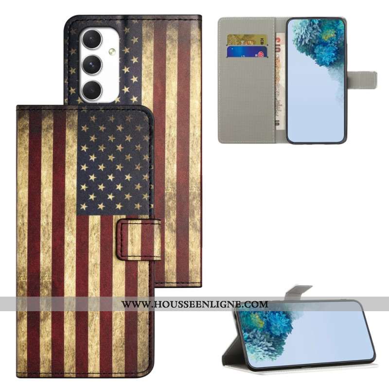 Housse Samsung Galaxy A16 4G / 5G Drapeau Américain Vintage