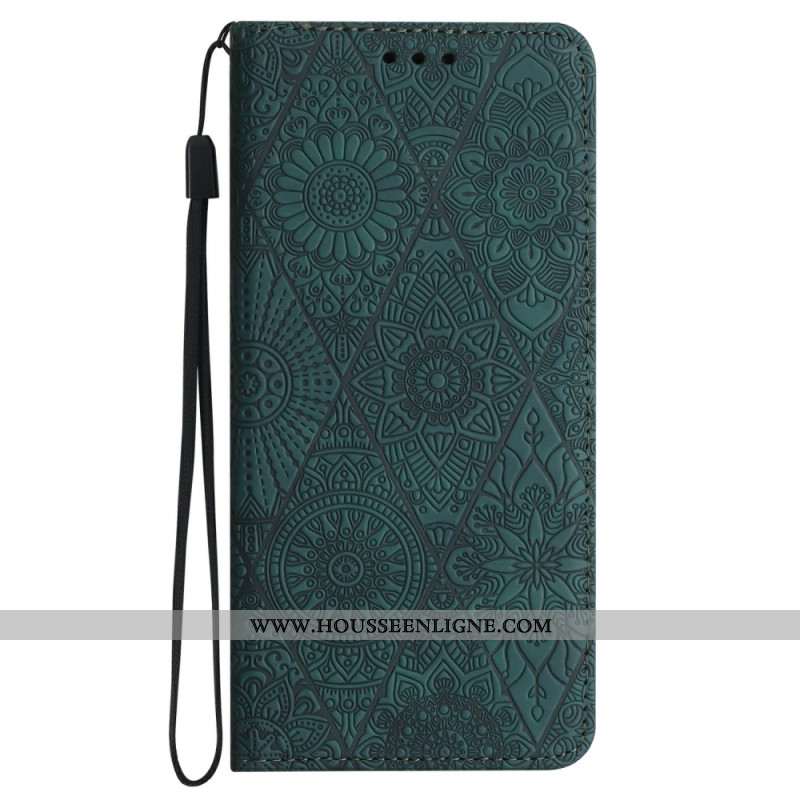 Housse Samsung Galaxy A16 4G / 5G Motif Floral et Lanière