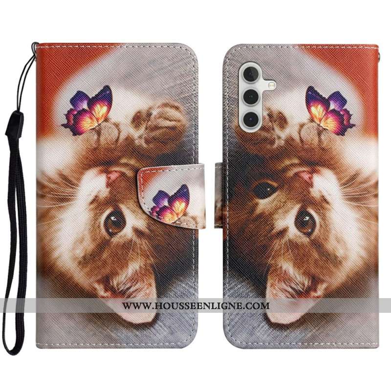 Housse Samsung Galaxy A16 4G / 5G Motif Papillon et Chat