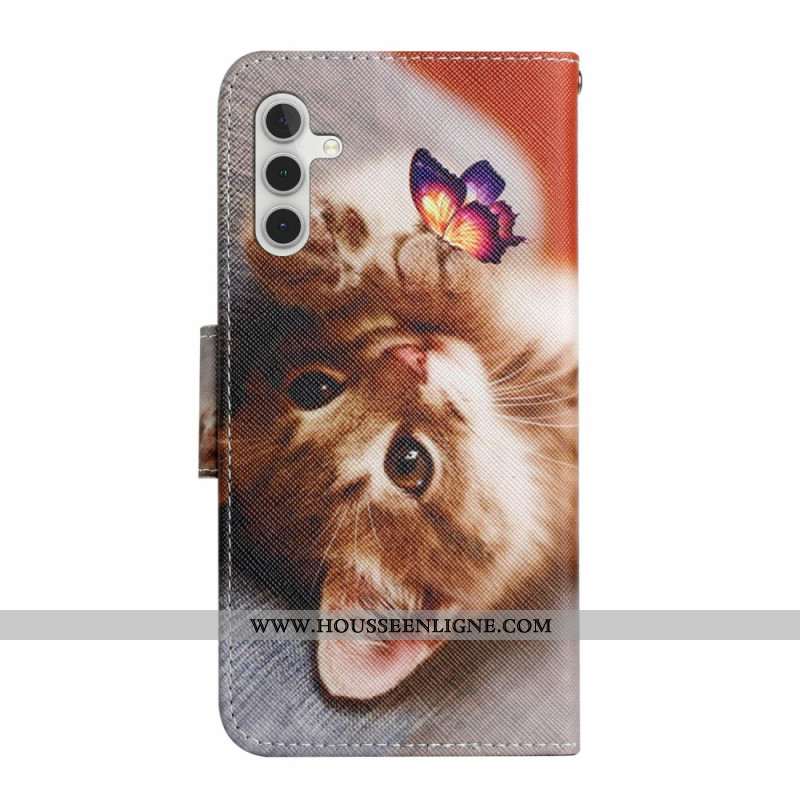 Housse Samsung Galaxy A16 4G / 5G Motif Papillon et Chat