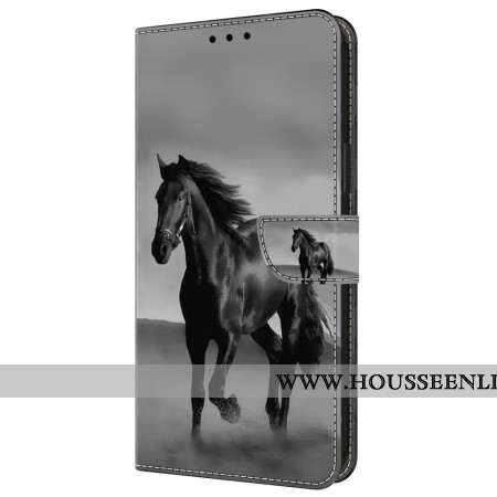 Housse Samsung Galaxy A55 5G Cheval noir