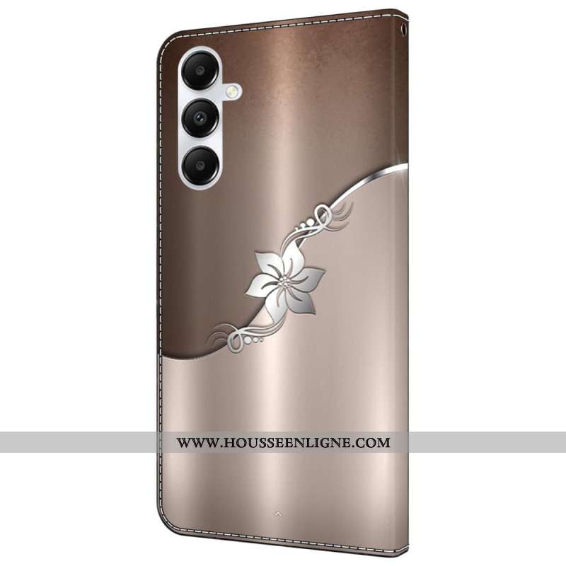 Housse Samsung Galaxy A55 5G Fleur Argentée