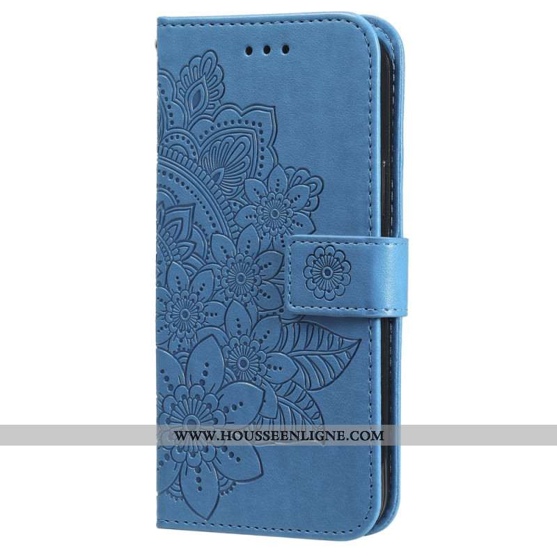 Housse Samsung Galaxy A55 5G Fleur Mandala à Lanière