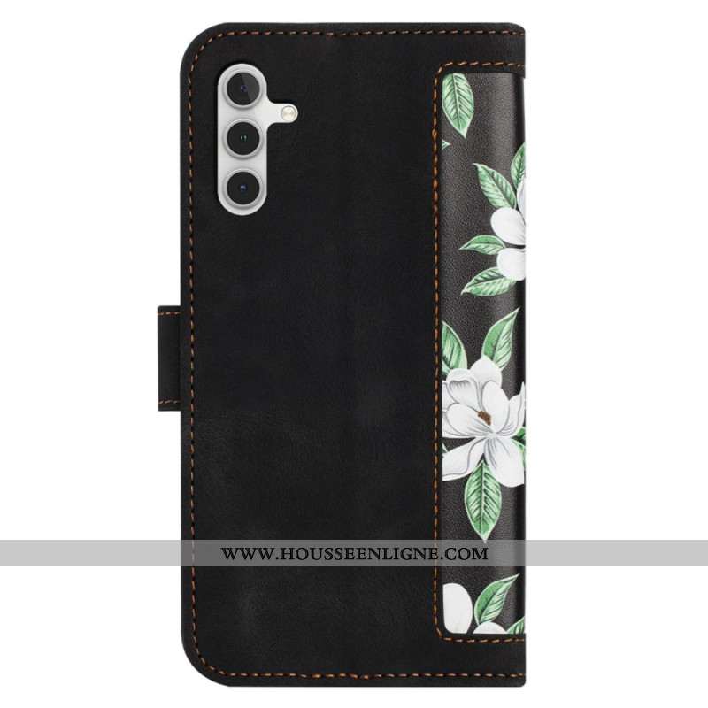 Housse Samsung Galaxy A55 5G Motif Floral avec Lanière