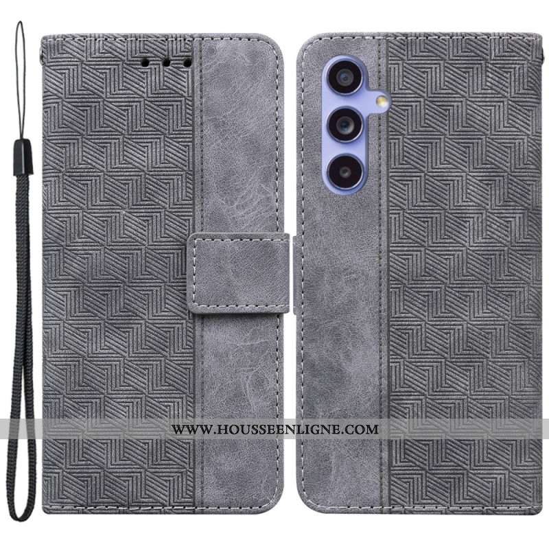 Housse Samsung Galaxy A55 5G Motif Tissé à Lanière