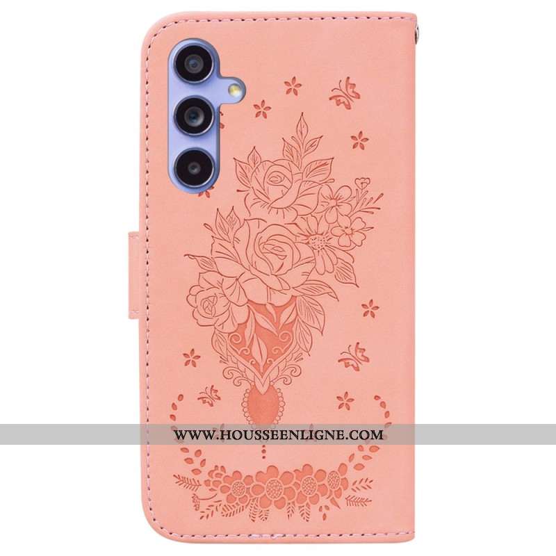 Housse Samsung Galaxy A55 5G Motif de Rose et Papillons