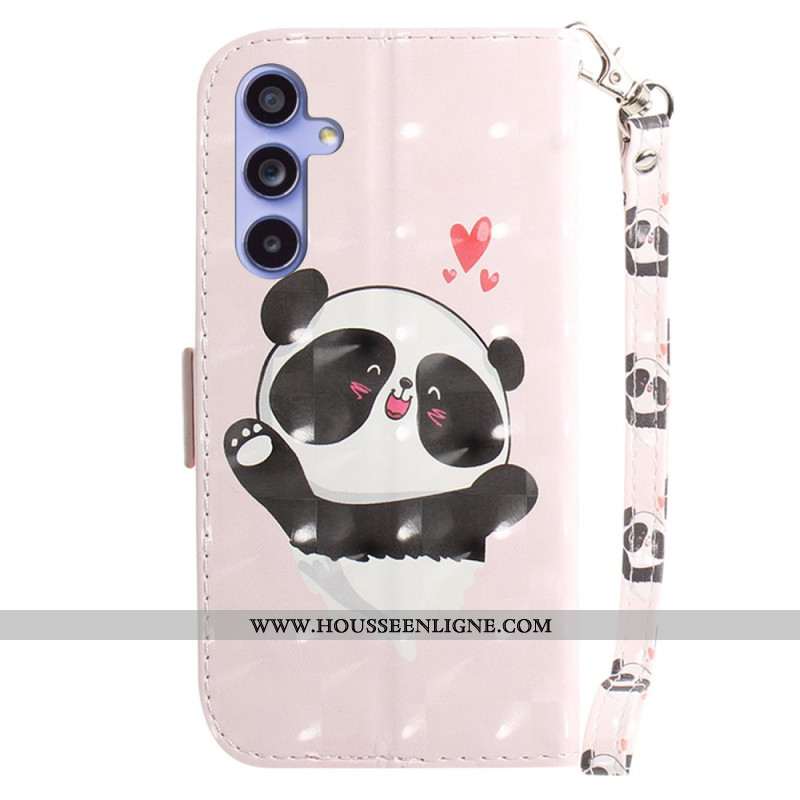 Housse Samsung Galaxy A55 5G Panda Love à Lanière