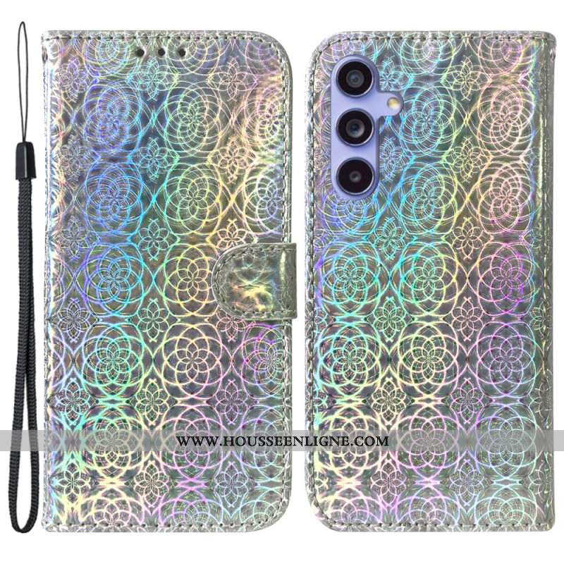 Housse Samsung Galaxy A55 5G Style Disco à Lanière