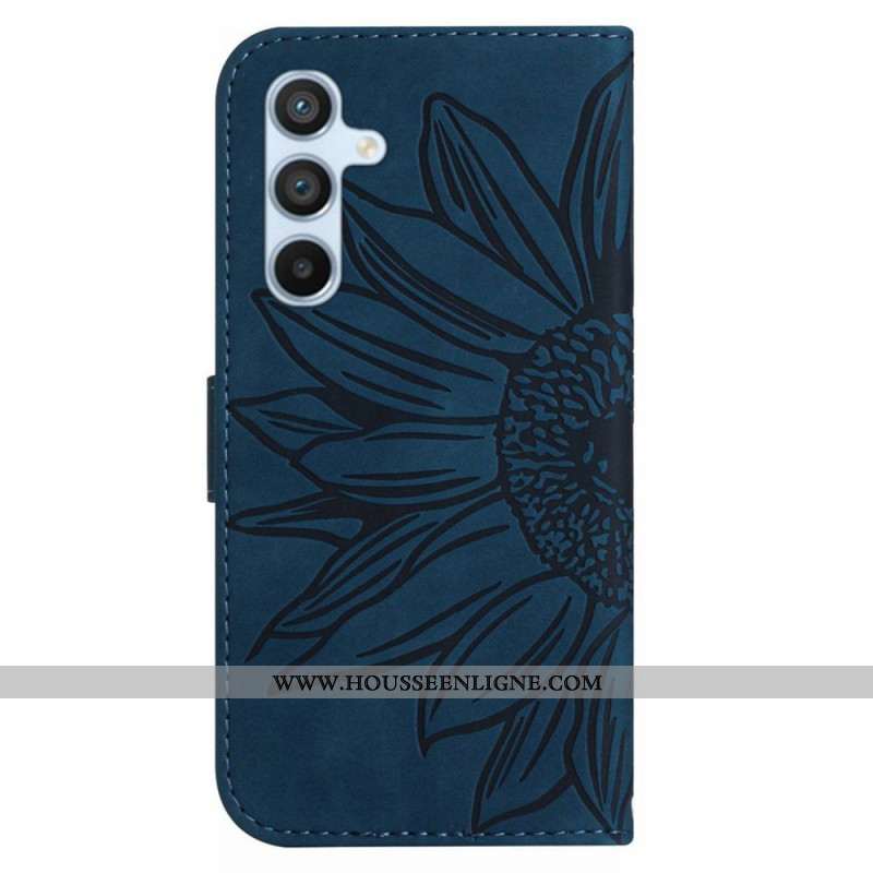 Housse Samsung Galaxy A55 5G Tournesol à Lanière