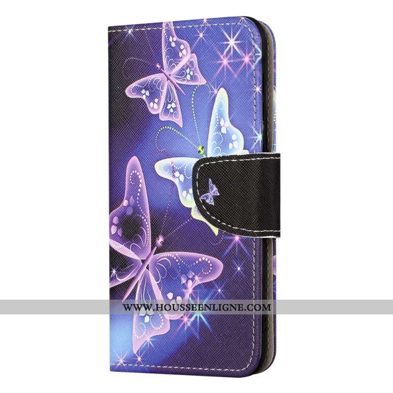 Housse Samsung Galaxy A55 Papillons Scintillants