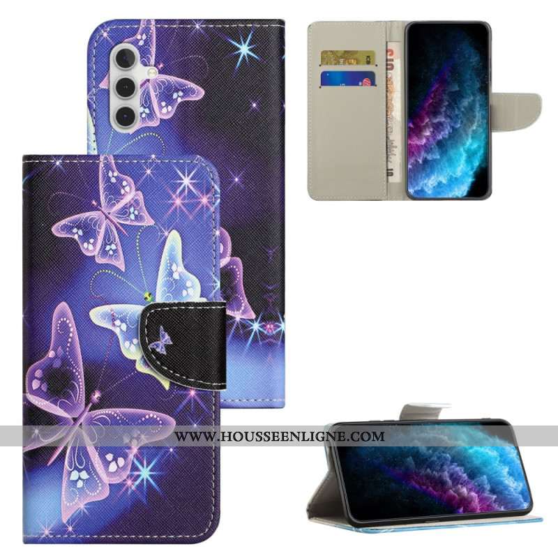 Housse Samsung Galaxy A55 Papillons Scintillants