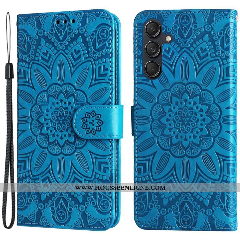 Housse Samsung Galaxy M55 5G Mandala avec Lanière