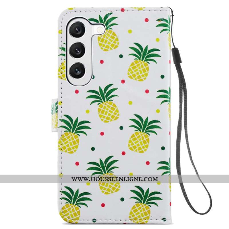 Housse Samsung Galaxy S24 5G Ananas à Lanière