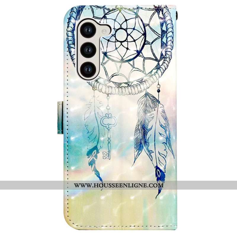 Housse Samsung Galaxy S24 5G Attrape Rêves Aquarelle Bleu