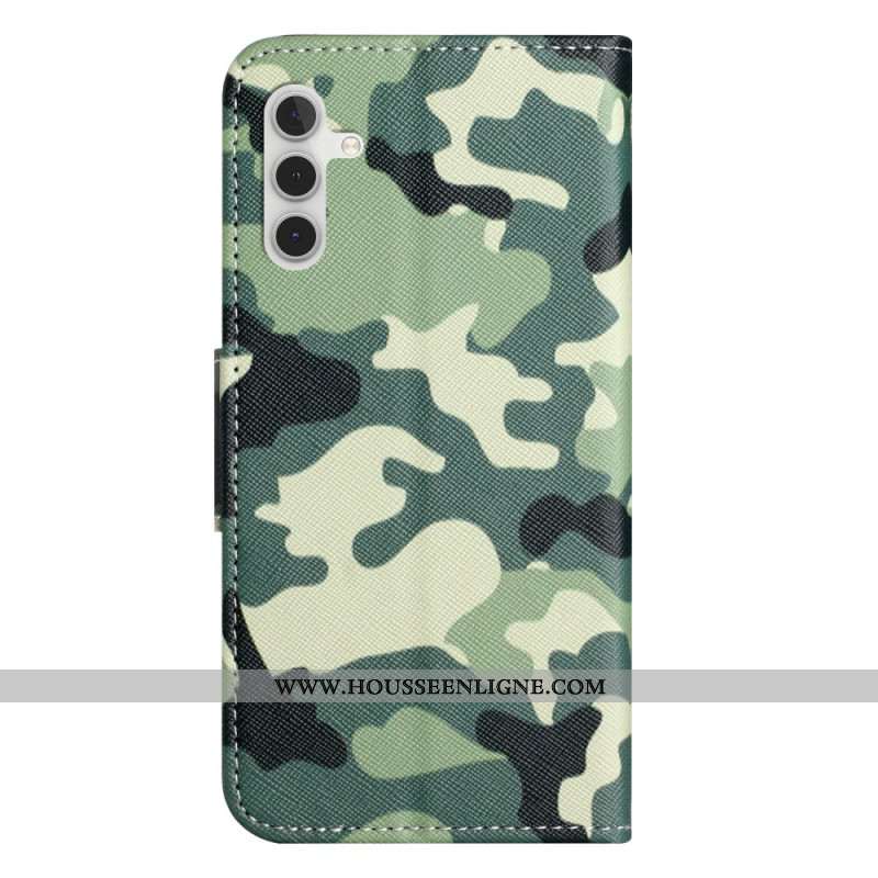 Housse Samsung Galaxy S24 5G Camouflage Militaire à Lanière