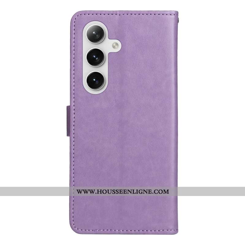 Housse Samsung Galaxy S24 5G Chat et Abeilles à Lanière