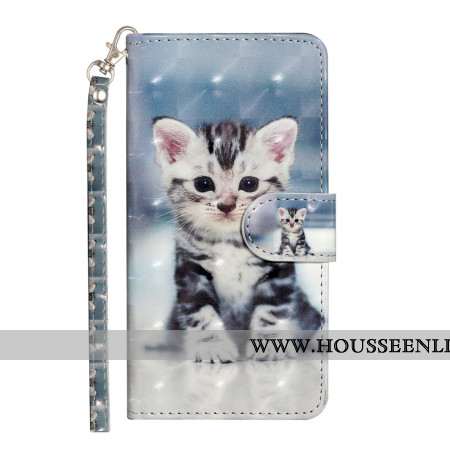 Housse Samsung Galaxy S24 5G Chaton avec Lanière