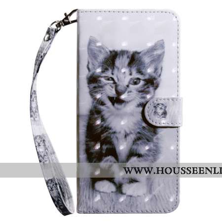 Housse Samsung Galaxy S24 5G Chaton à Lanièr