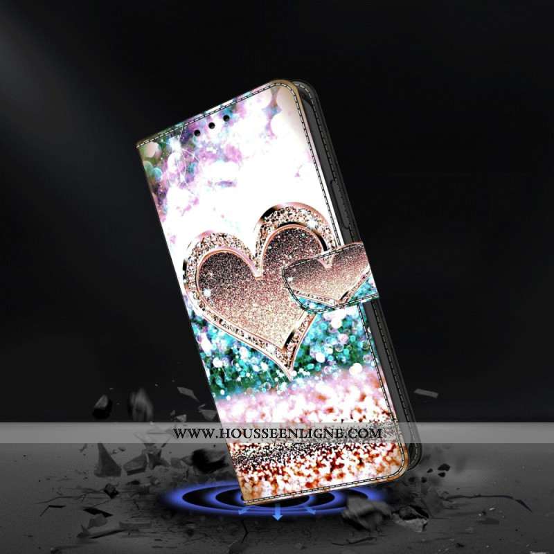 Housse Samsung Galaxy S24 5G Coeur Diamant Rose