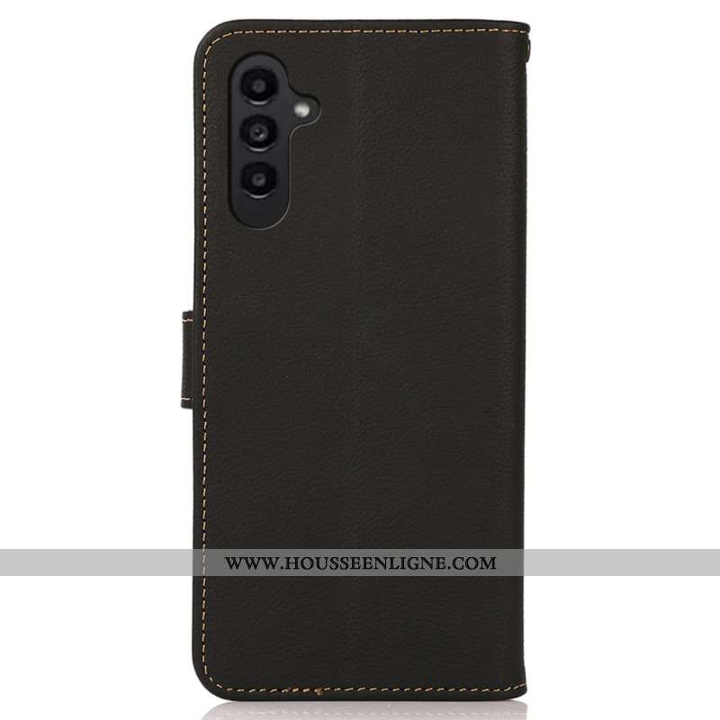 Housse Samsung Galaxy S24 5G Cuir Véritable avec blocage RFID KHAZNEH