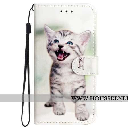 Housse Samsung Galaxy S24 5G Drôle de Chaton à Lanière