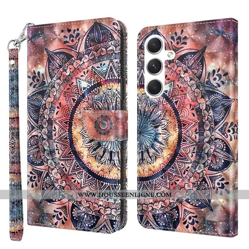 Housse Samsung Galaxy S24 5G Mandala Coloré à Lanière