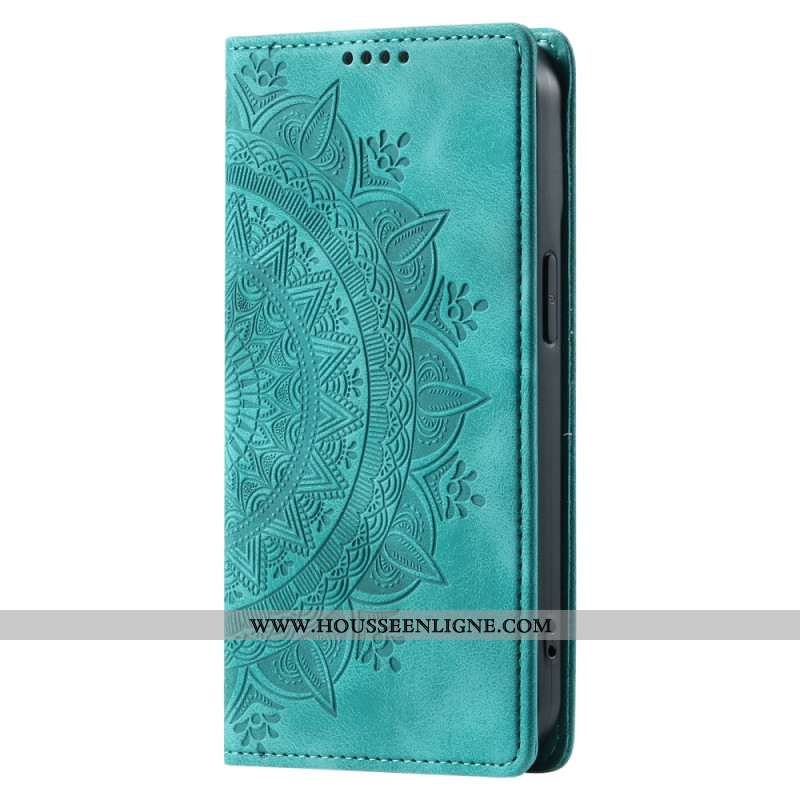 Housse Samsung Galaxy S24 5G Mandala Discret à Lanière