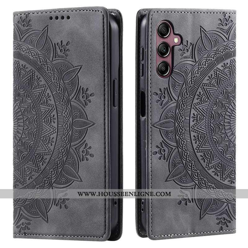 Housse Samsung Galaxy S24 5G Mandala Discret à Lanière