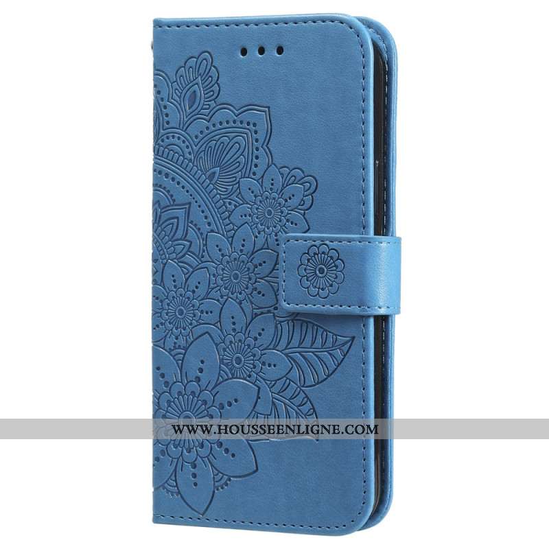 Housse Samsung Galaxy S24 5G Mandala Floral avec Lanière