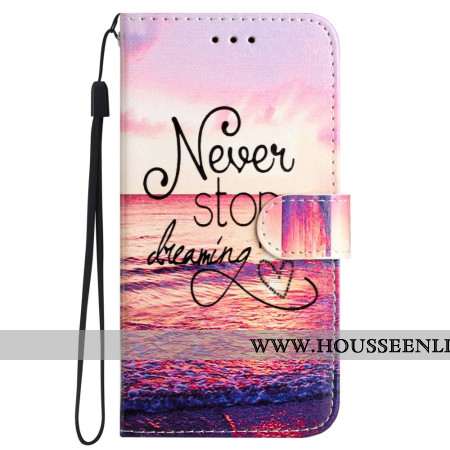 Housse Samsung Galaxy S24 5G Midnight Never Stop Dreaming à Lanière