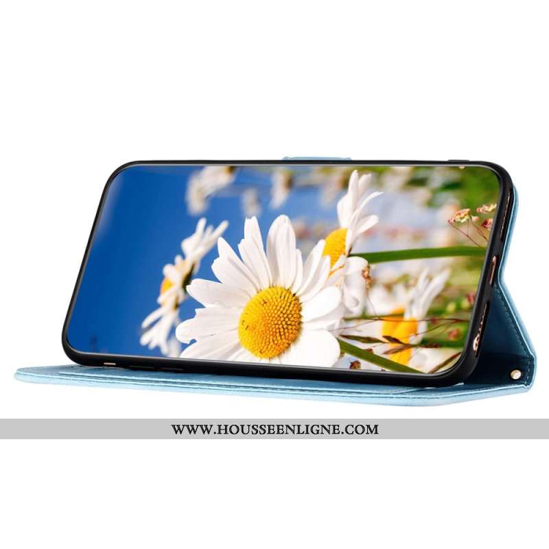 Housse Samsung Galaxy S24 5G Motif Floral Artistique à Lanière