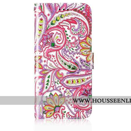 Housse Samsung Galaxy S24 5G Motif Floral Rose à Lanière