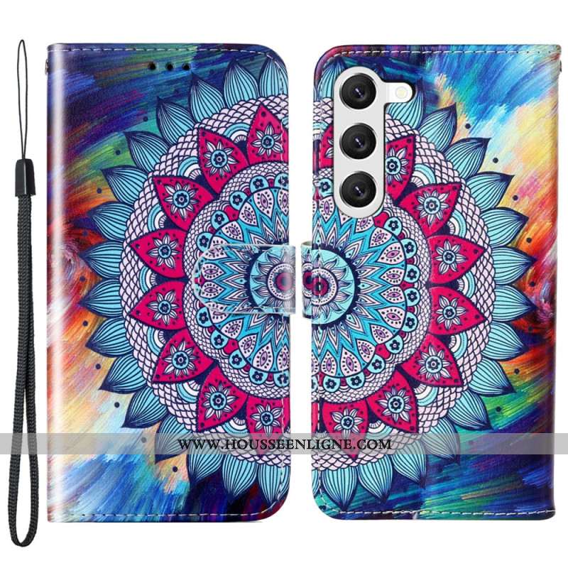 Housse Samsung Galaxy S24 5G Motif Mandala à Lanière