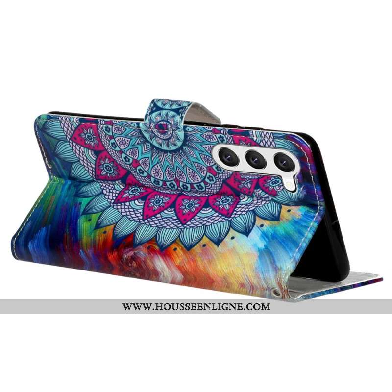 Housse Samsung Galaxy S24 5G Motif Mandala à Lanière