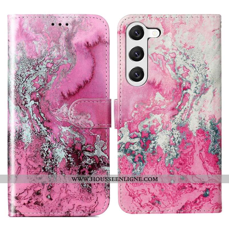 Housse Samsung Galaxy S24 5G Motif Marbré Rose