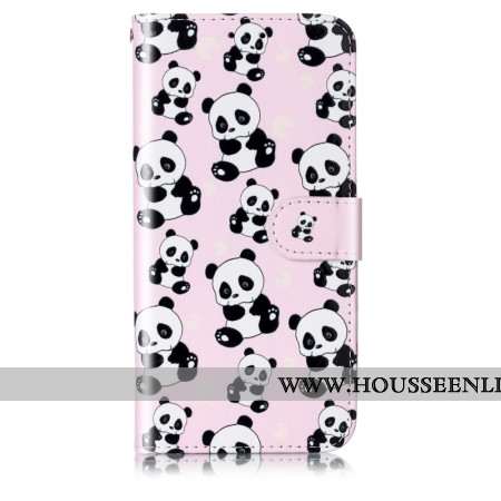 Housse Samsung Galaxy S24 5G Motif Panda à Lanière