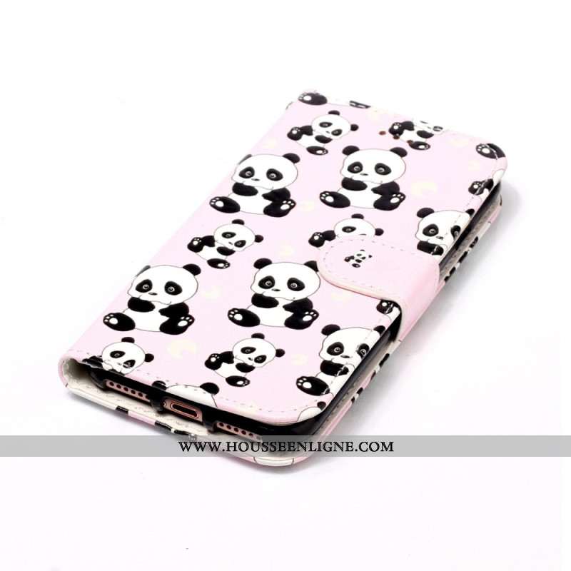 Housse Samsung Galaxy S24 5G Motif Panda à Lanière