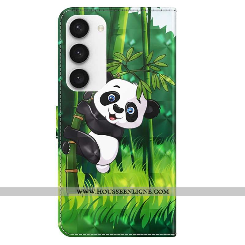 Housse Samsung Galaxy S24 5G Panda Bambou à Lanière